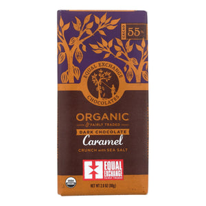 Equal Exchange Organic Milk Chocolate Bar - Caramel Crunch With Sea Salt - Case Of 12 - 2.8 Oz.