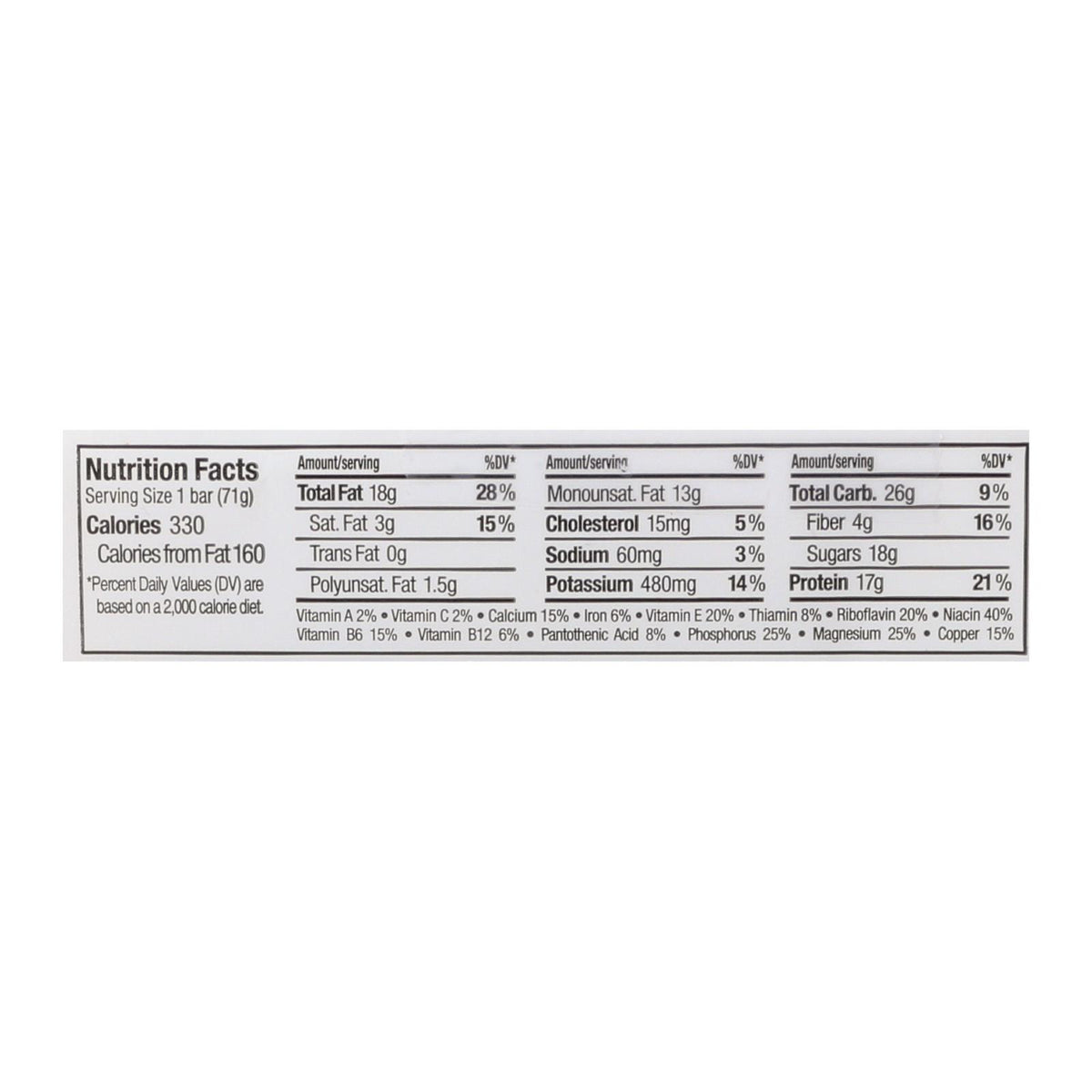 Perfect Bar Peanut Butter Bar - Case Of 8 - 2.5 Oz