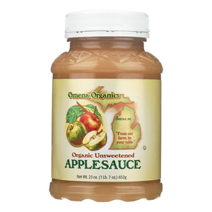 Omena Organics Apple Sauce - Organic - Unsweetend - Case Of 12 - 23 Oz