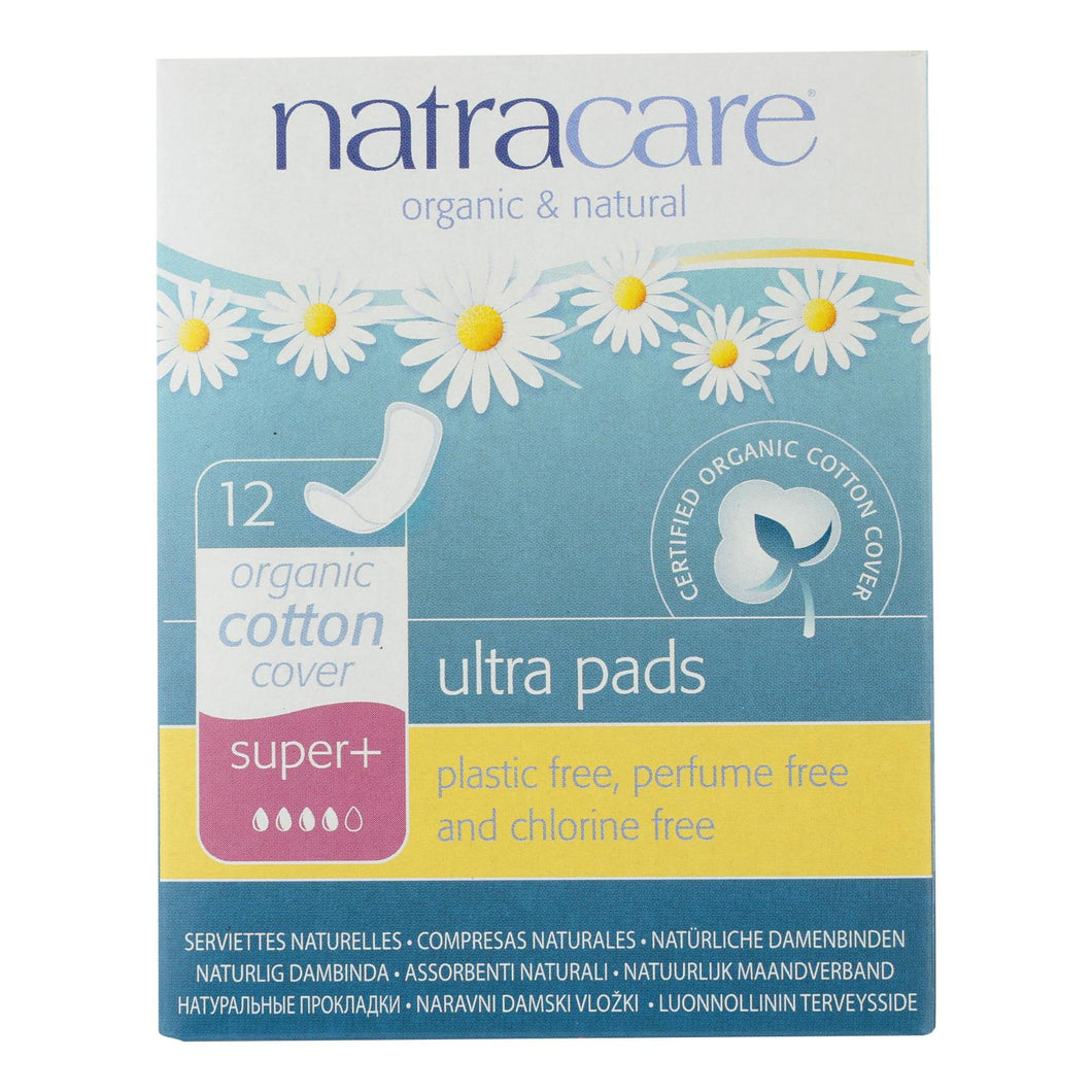 Natracare Natural Ultra Pads Super Plus W-organic Cotton Cover -  12 Pack