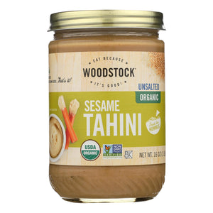 Woodstock Organic Tahini - Unsalted - Case Of 12 - 16 Oz.