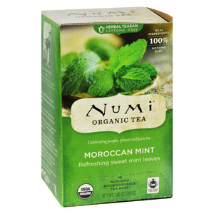 Numi Organic Tea Moroccan Mint - 18 Tea Bags - Case Of 6