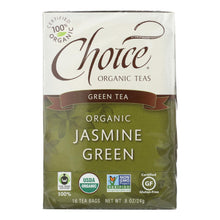 Choice Organic Teas Jasmine Green Tea - 16 Tea Bags - Case Of 6