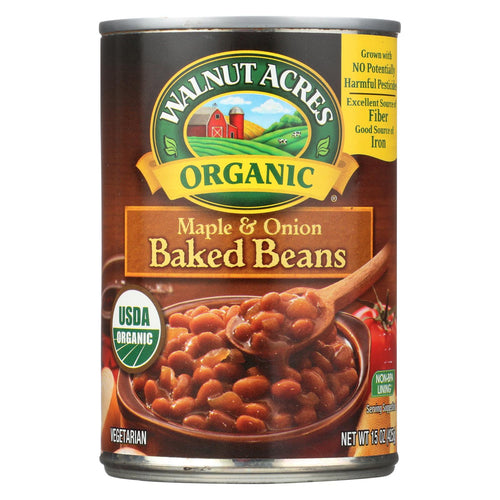 Walnut Acres Organic Baked Beans - Maple And Onion - Case Of 12 - 15 Oz.