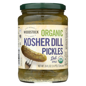 Woodstock Organic Pickles - Kosher Dill - Whole - Case Of 6 - 24 Oz.