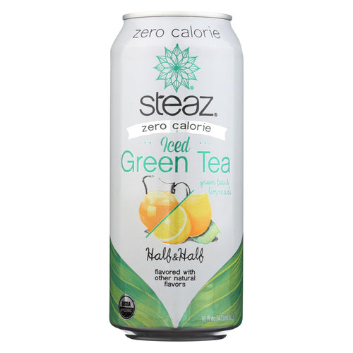 Steaz Zero Calorie Green Tea - Half And Half - Case Of 12 - 16 Fl Oz.