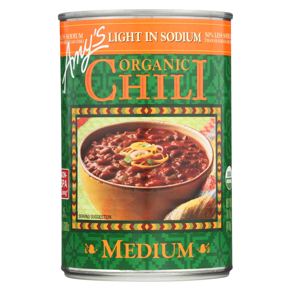 Amy's - Organic Low Sodium Medium Chili - Case Of 12 - 14.7 Oz