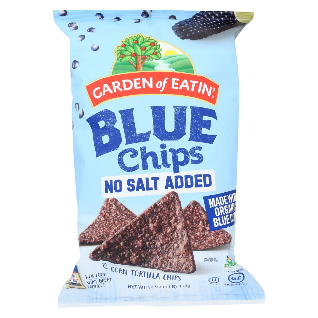 Garden Of Eatin' Blue Chips - Unsalted - Case Of 12 - 16 Oz