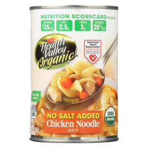 Health Valley Organic Soup - Chicken Noodle No Salt Added - Case Of 12 - 14.5 Oz.