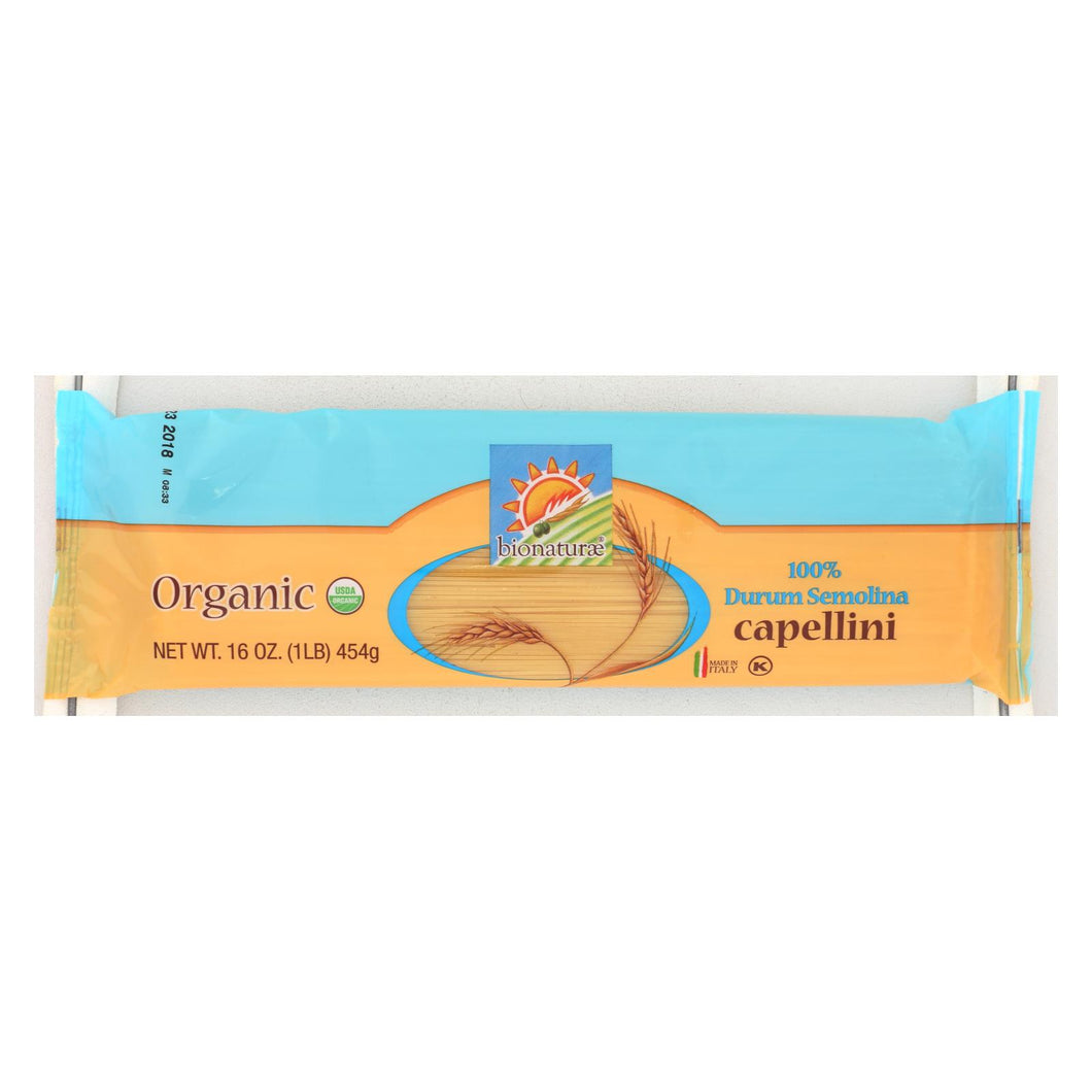 Bionaturae Capellini - Durum Semolina - Case Of 12 - 16 Oz.