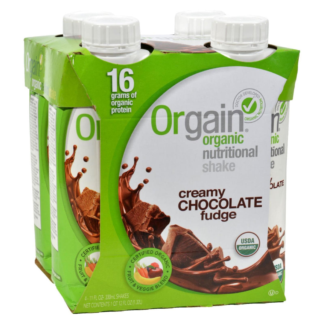 Orgain Organic Nutrition Shake - Chocolate Fudge - 11 Fl Oz - Case Of 12