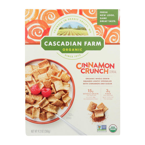 Cascadian Farm Organic Cereal - Cinnamon Crunch - Case Of 10 - 9.2 Oz