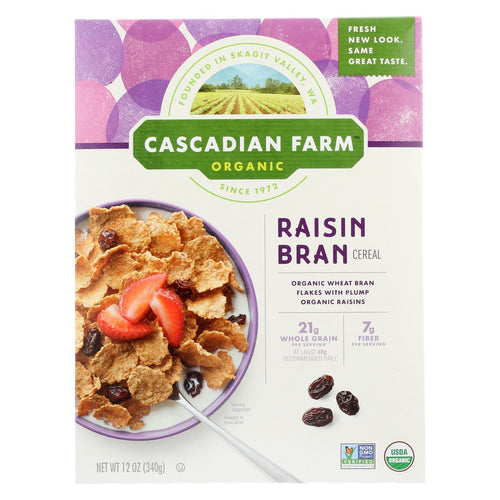 Cascadian Farm Organic Cereal - Raisin Bran - Case Of 10 - 12 Oz