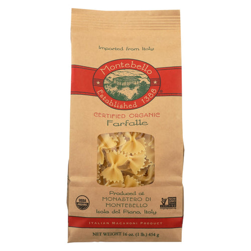 Montebello Organic Pasta - Farfalle - Case Of 12 - 1 Lb.