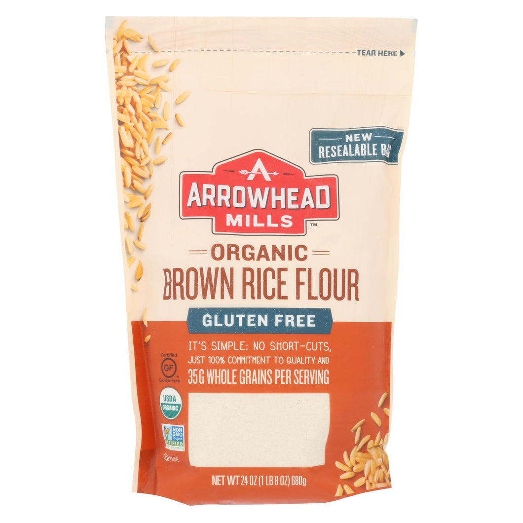 Arrowhead Mills - Organic Brown Rice Flour - Gluten Free - Case Of 6 - 24 Oz.