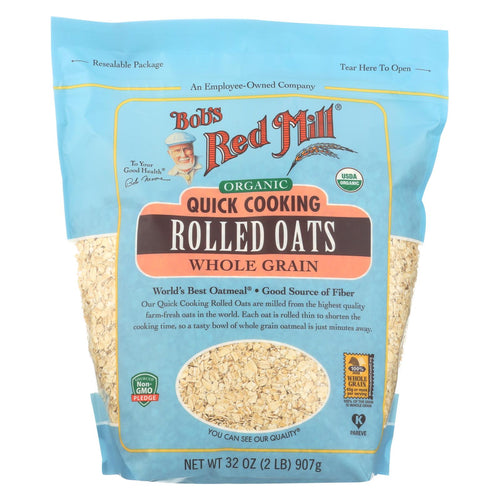 Bob's Red Mill - Oats - Organic Quick Cooking Rolled Oats - Whole Grain - Case Of 4 - 32 Oz.