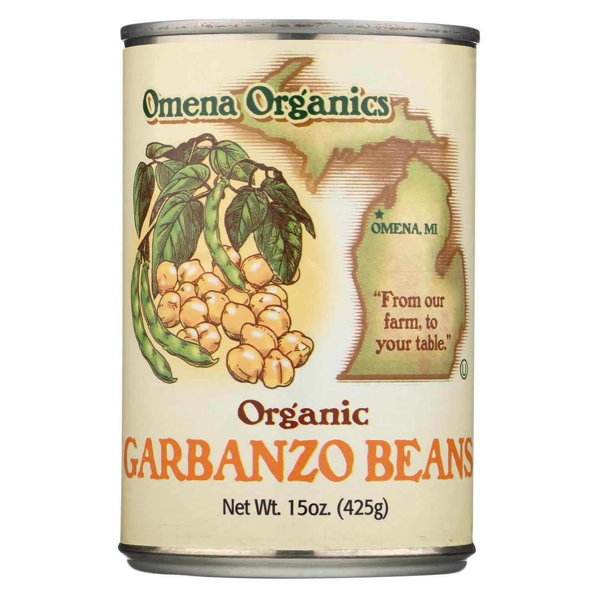 Omena Organics Organic Garbanzo Beans - Case Of 12 - 15 Oz