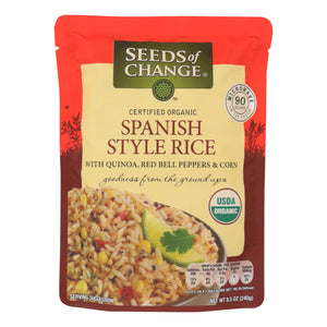 Seeds Of Change Organic Microwavable Spanish Style Rice With Quinoa - Case Of 12 - 8.5 Oz.