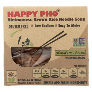 Star Anise Foods Soup - Brown Rice Noodle - Vietnamese - Happy Pho - Shiitake Mushroom - 4.5 Oz - Case Of 6