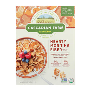 Cascadian Farm Organic Cereal - Hearty Morning - Case Of 10 - 14.6 Oz