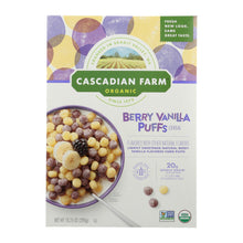 Cascadian Farm Cereal - Organic - Berry Vanilla Puff - 10.25 Oz - Case Of 12