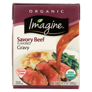 Imagine Foods Organic Gravy - Savory Beef - Case Of 12 - 13.5 Fl Oz