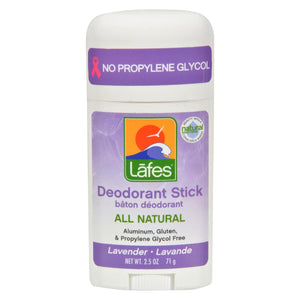 Lafe's Natural Body Care Natural And Organic Deodorant Stick - Lavender - 2.5 Oz