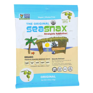 Seasnax Organic Premium Roasted Seaweed Snack - Original - Case Of 16 - 0.54 Oz.