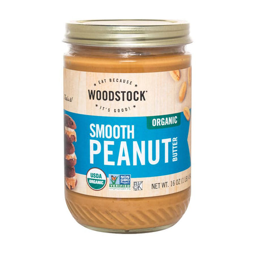 Woodstock Organic Peanut Butter - Smooth - Case Of 12 - 16 Oz.