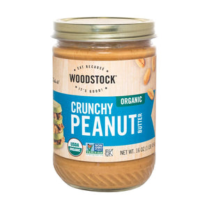 Woodstock Organic Peanut Butter - Crunchy - Case Of 12 - 16 Oz.