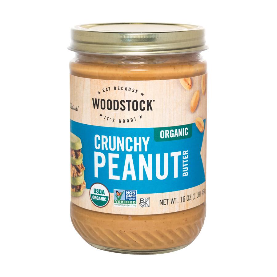 Woodstock Organic Peanut Butter - Crunchy - Case Of 12 - 16 Oz.