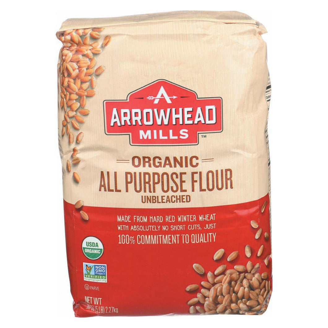 Arrowhead Mills Organic Enriched Unbleached White Flour - Case Of 8 - 5